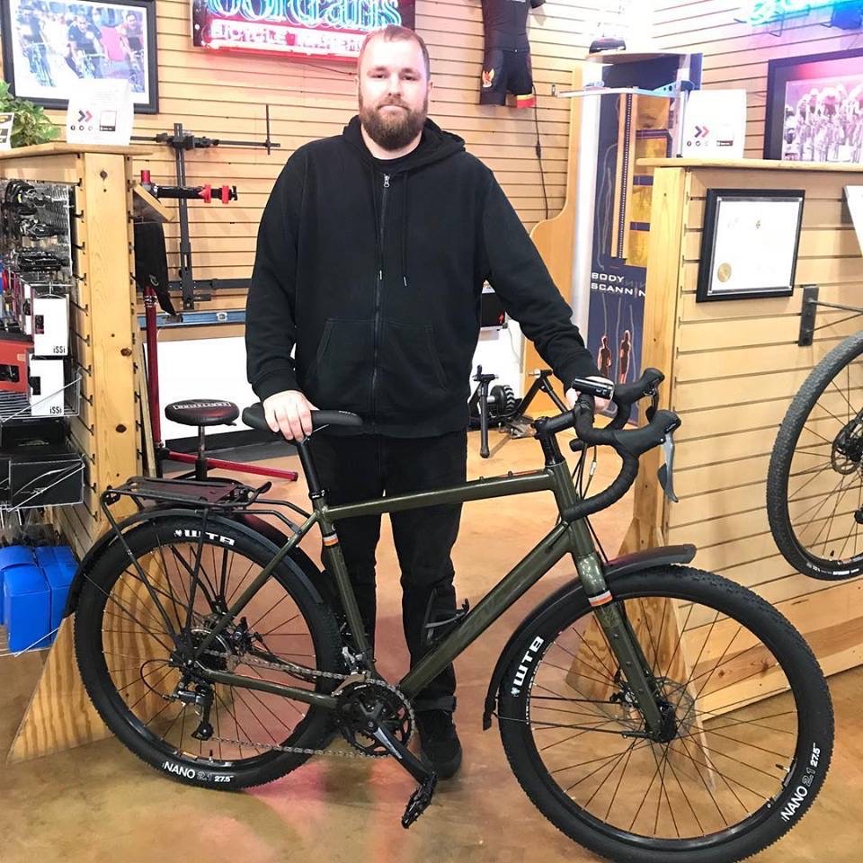 The day I bought my bike. I am standing with it in front of me.