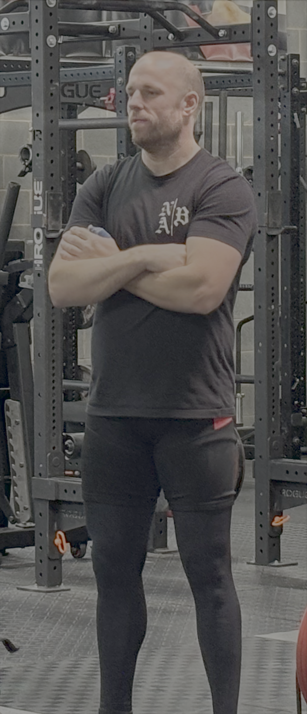 Standing during introductions at a local olympic weightlifting meet.